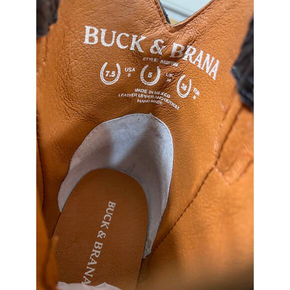 Buck & Brana Austin Anaconda Leather Western Black Booties Boots Size 7.5 NIB - Picture 11 of 13